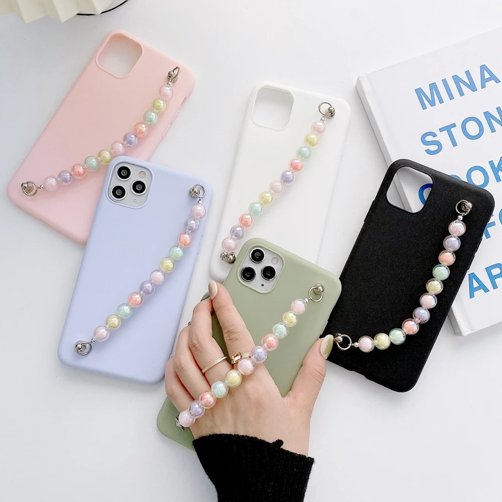 

for Funda OPPO Reno5 Reno 5 Lite Case for OPPO Reno 4 Lite Reno4 Pro Case Candy Bead Bracelet Wristband Phone Cover Capa Women