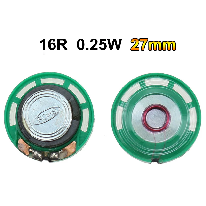 Cltgxdd 2PCS New Ultra-thin Speaker Doorbell Horn Toy-car horn 16 ohms 0.5W 0.25W 16R 21 23 27 29 36 40 mm Diameter | Обустройство