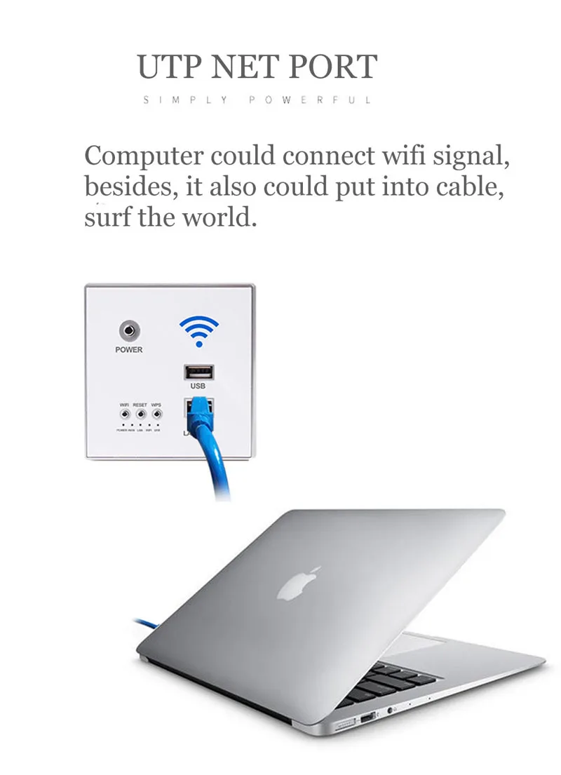 Фото Новая белая Беспроводная USB розетка 300 м 110 ~ 250 В Wi Fi зарядная настенная точка Новая белая Беспроводная USB розетка 300 м 110 ~ 250 В Wi Fi зарядная настенная точка