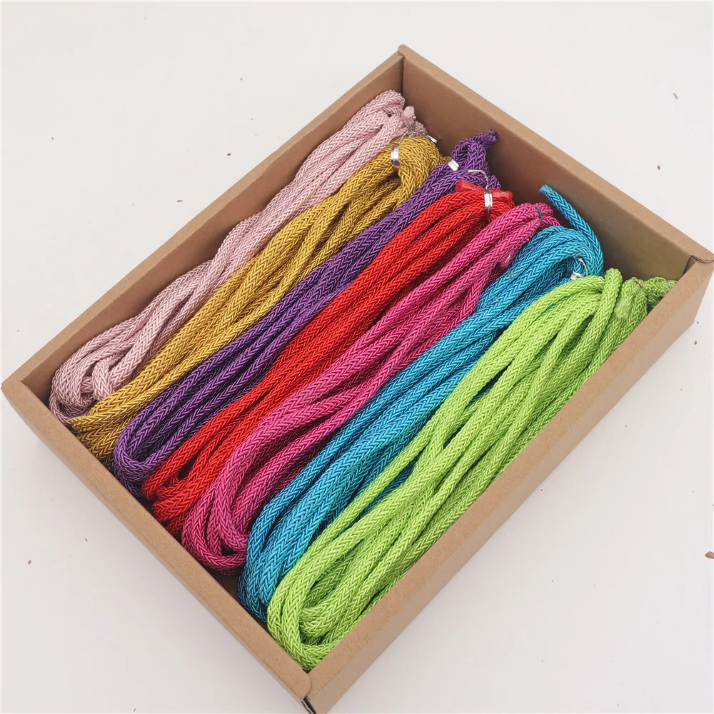 

Diy Flat Cord Jewelry Findings Braided Rope Handicraft Materials 16 Twisted Thread DIY Accessories String 5 meters/lot DS216