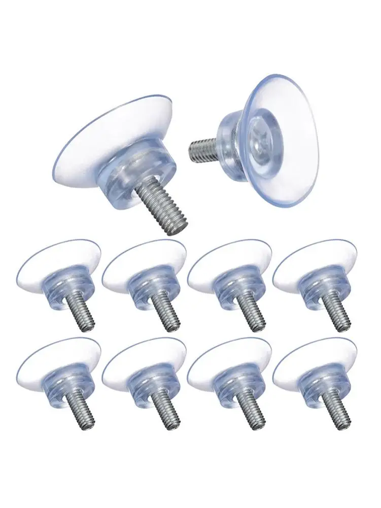 

10pcs Transparent PVC Strong Suction Cup Replacements For Glass Table Tops M8 Screw Plastic Sucker Hooks Home Suction Cup Hooks