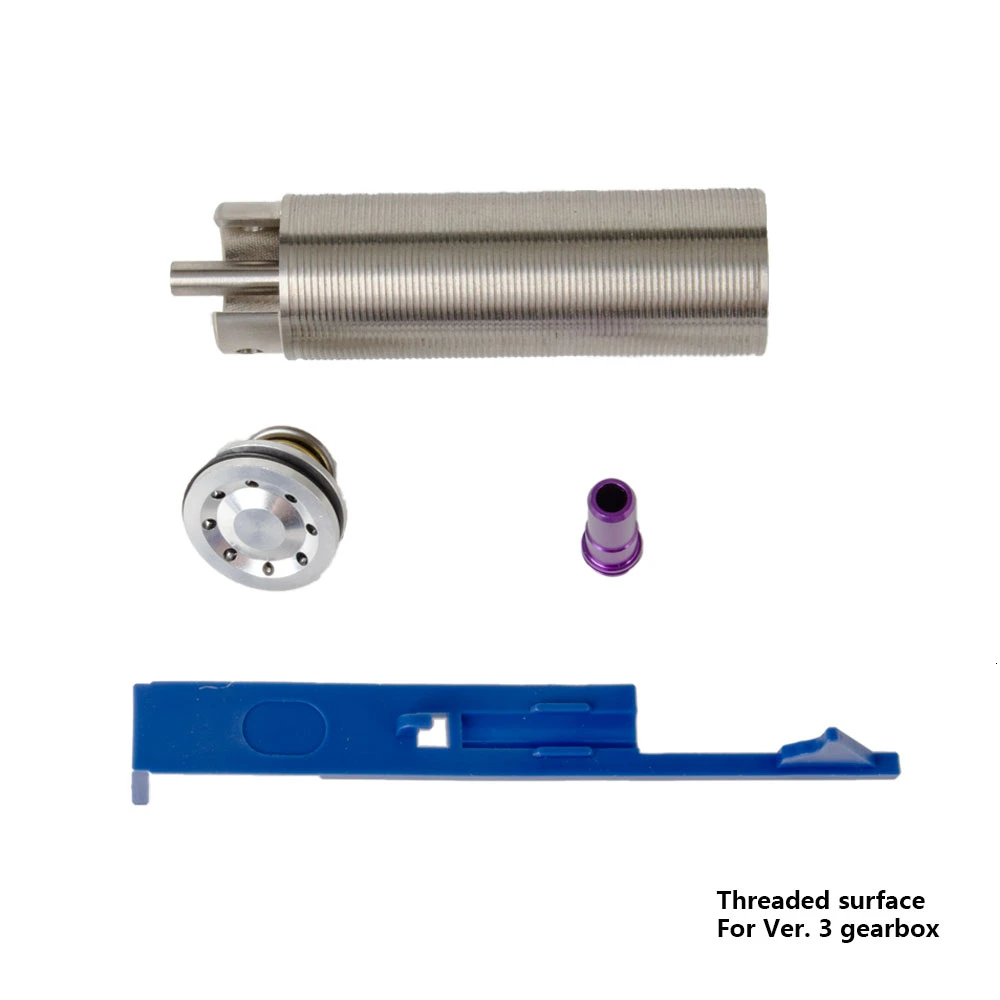 Threaded Ver3 Tappet SHS Tune Up Комплект Стали CNC фрезерованные цельный цилиндр интегрированные головки цилиндра поршневая головка M4 сопло страйкбол пейнтбол игры - Цвет: Threaded Ver3 Tappet