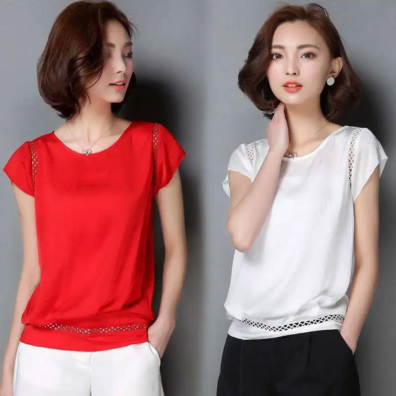 

2020 Women Short purpel blue Sleeve blue Shirt Top Garment