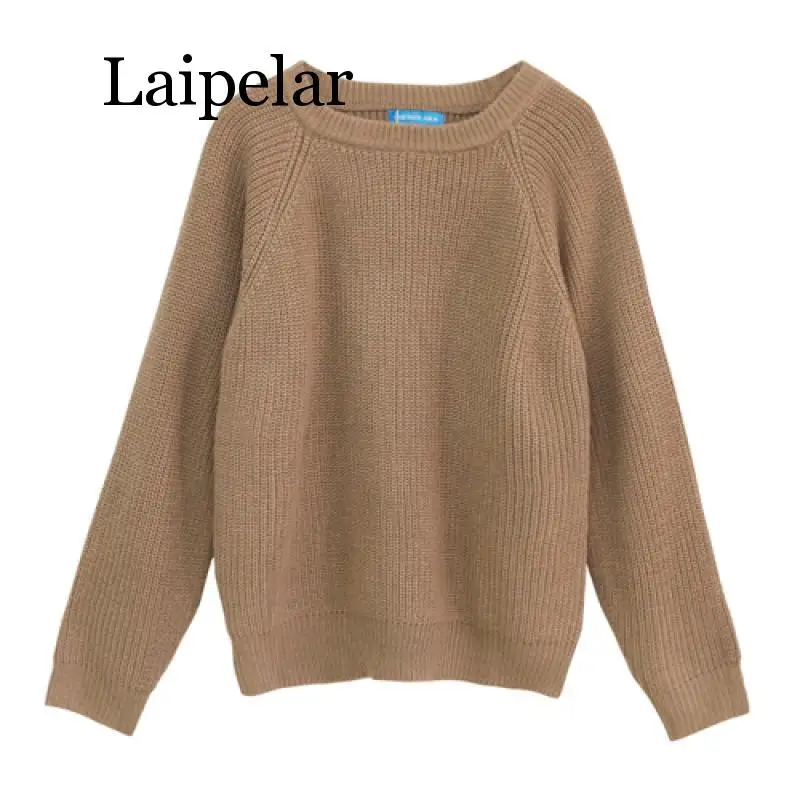 

Laipelar Korean Fashion Ladies Full Sleeve Women Knitting Sweater Solid O-Neck Pullover And Jumper Loose Sweater