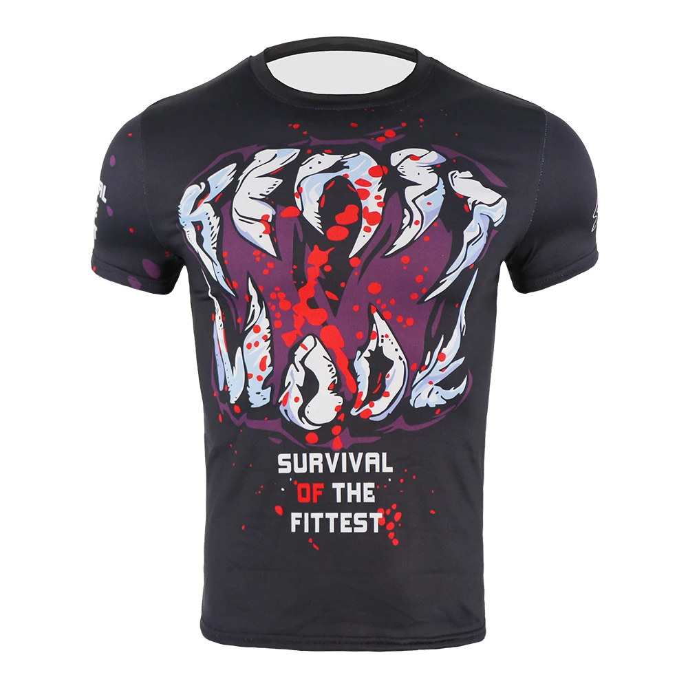 

MMA Men Breathable Fighting Printing Boxing Jersey Muay Thai Boxing Sweatshirt Rashguard Jiu Jitsu Sanda compression t shirt