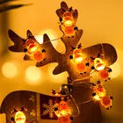 Светодиодная гирлянда 2 м с 20 светодиодный в виде Санта Клауса, снежинки, Рождественское украшение для дома 2020, Рождественское украшение, Рождественский подарок на Новый год