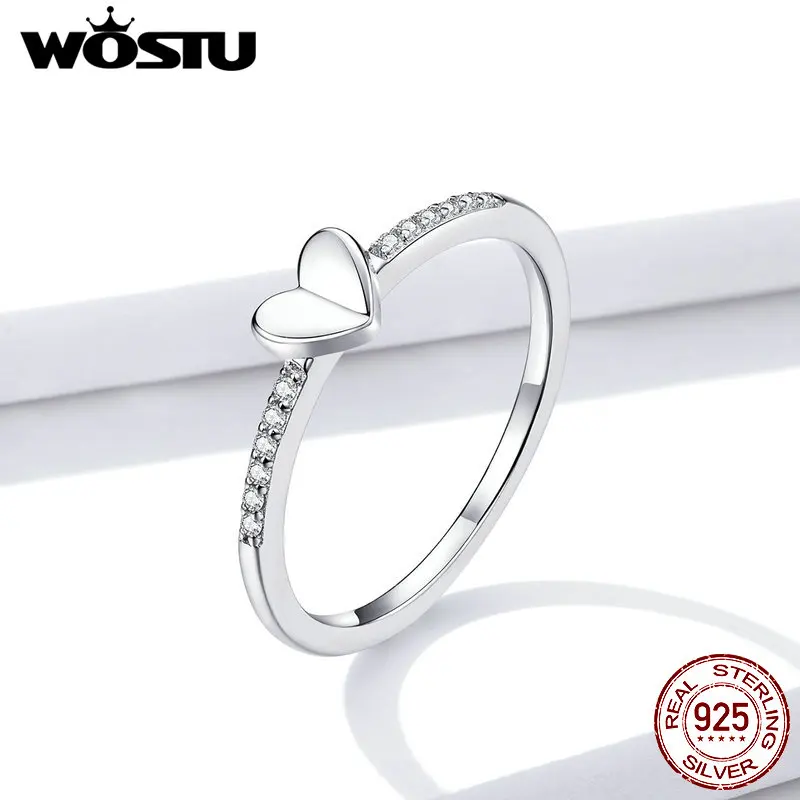 WOSTU CZ серебро 925 пробы сердце с бесконечностью кольцо Вечность Бесконечная любовь