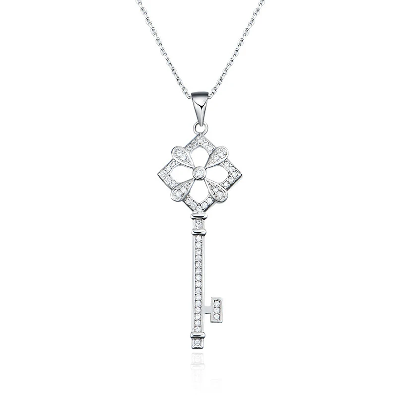 Juya Micro Pave Циркон модное индийское ожерелье с подвеской в виде ключа для женщин девочек подарок для свадьбы дня рождения ожерелье поставки