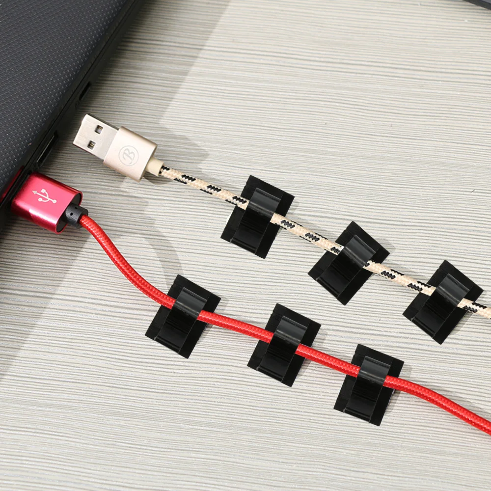 

1 Set 100Pcs Desk Cord Organizers Adhesive Cable Holders Wire Managements