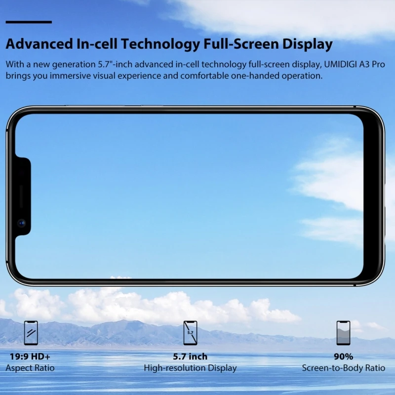 UMIDIGI A3 Pro Global Dual 4G смартфон 5,7 ''2.5D полный экран 3 ГБ+ 32 ГБ Android 8,1 MTK6739 четырехъядерный мобильный телефон 12 Мп+ 5 МП