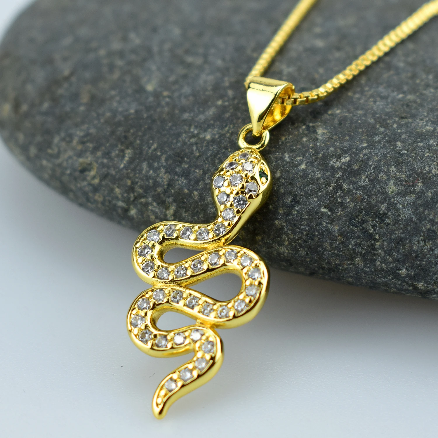 

New Animal Snake Dangle Women Pendant Necklace Minimalist Style Copper Trendy Female Birthday Jewelry Bijoux Gift