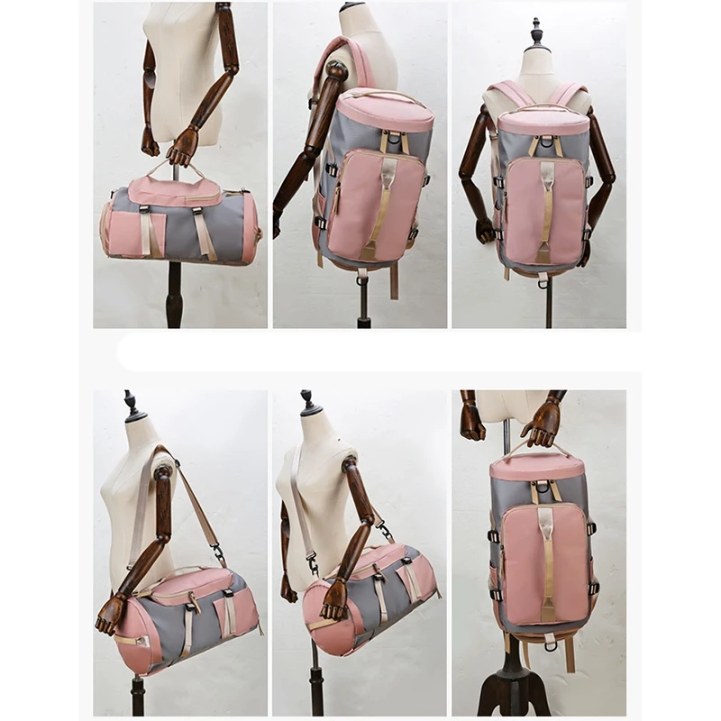 

Fashion One-Shoulder Double-Back Business Trip Sports Nylon Bag Large Capacity Shoe Fitness Luggage Bag