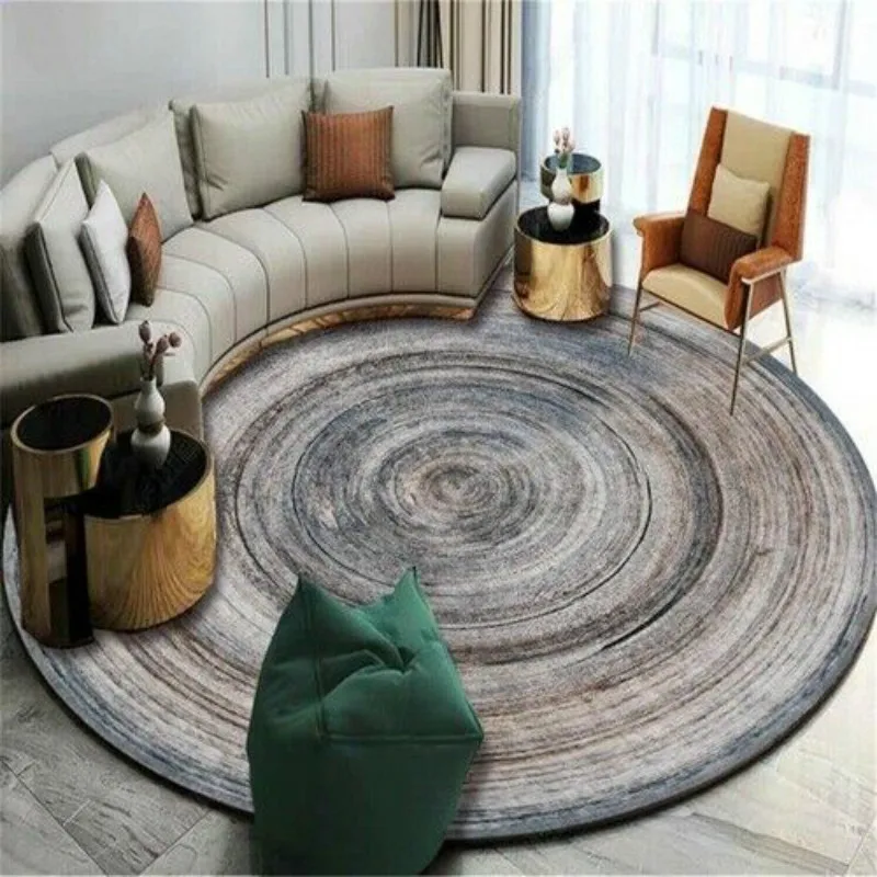 

New Nordic annual ring round carpet living room bedroom carpet safety non-slip bedside carpet household room decoration products