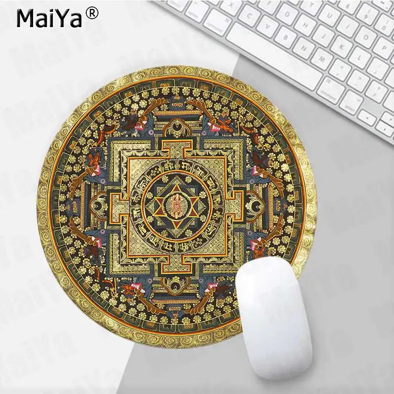 MaiYa индийская Мандала с символом Ом в центре силиконовая мышь для игры против