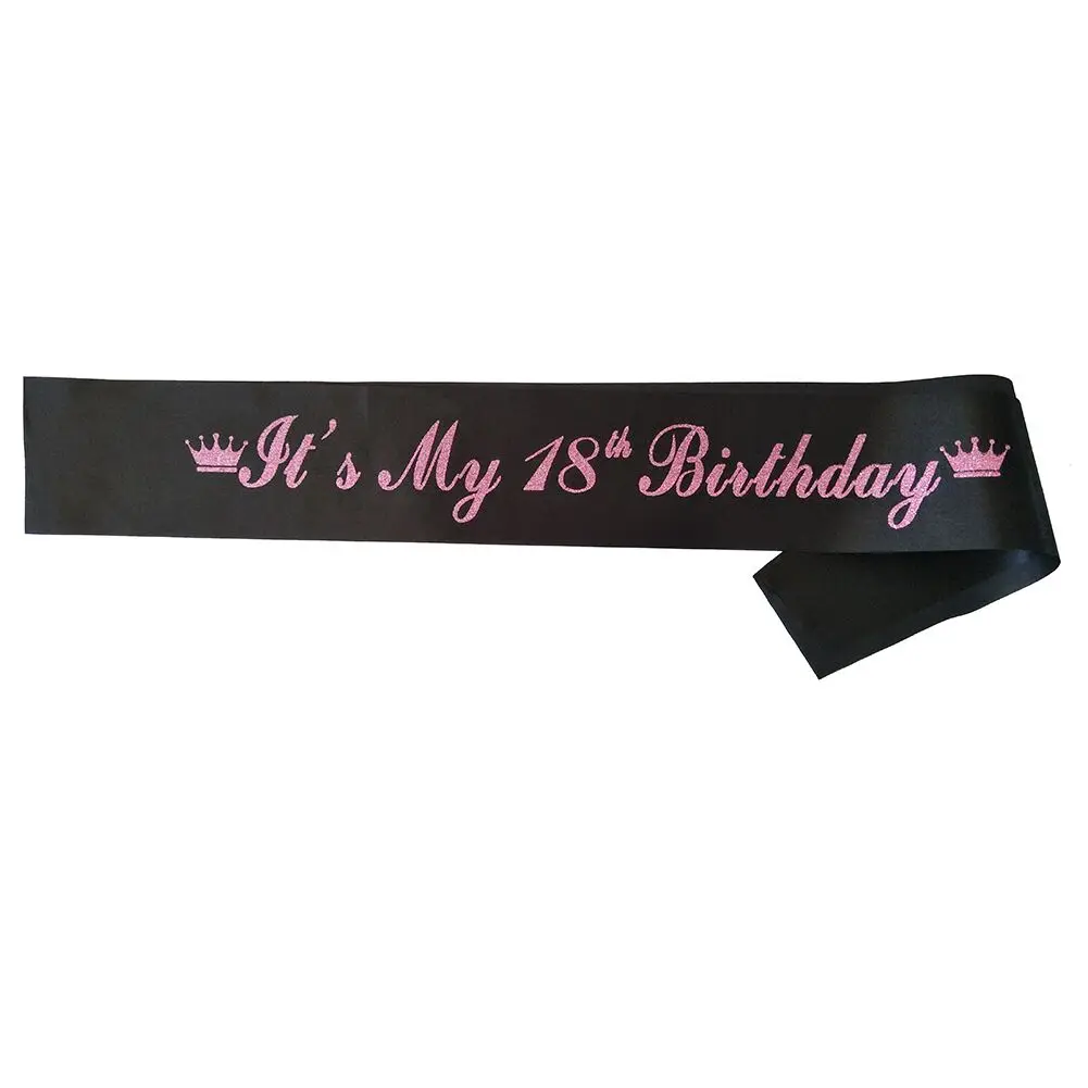 Атласные ленты для девочек Its My 13th 16th 18th 20st лента дня рождения черные розовые 13 16 18