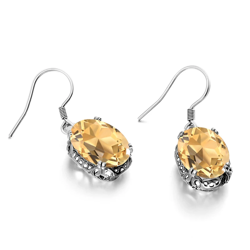 В виде капель с кристаллами в форме Женские однотонные 925 Настоящее серебро