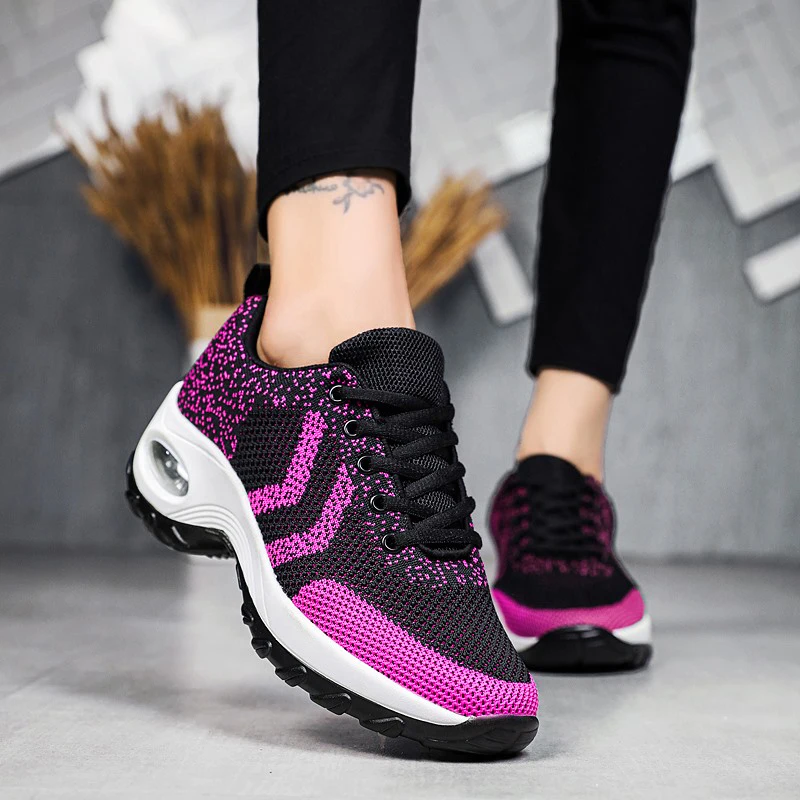 

Running Shoes Fashion Breathable Outdoor Sports Lightweight Sneakers For Women Comfortable Athletic Footwear Air Cushion Lace Up