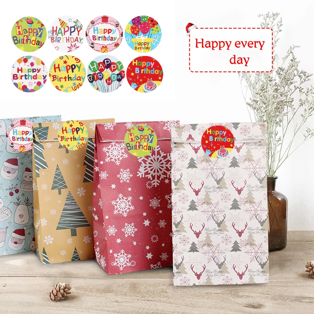 

500pcs Thank you Love Design Diary Scrapbooking Stickers Gift Sealing Stickers Festival Birthday Party Gift Decorations Labels