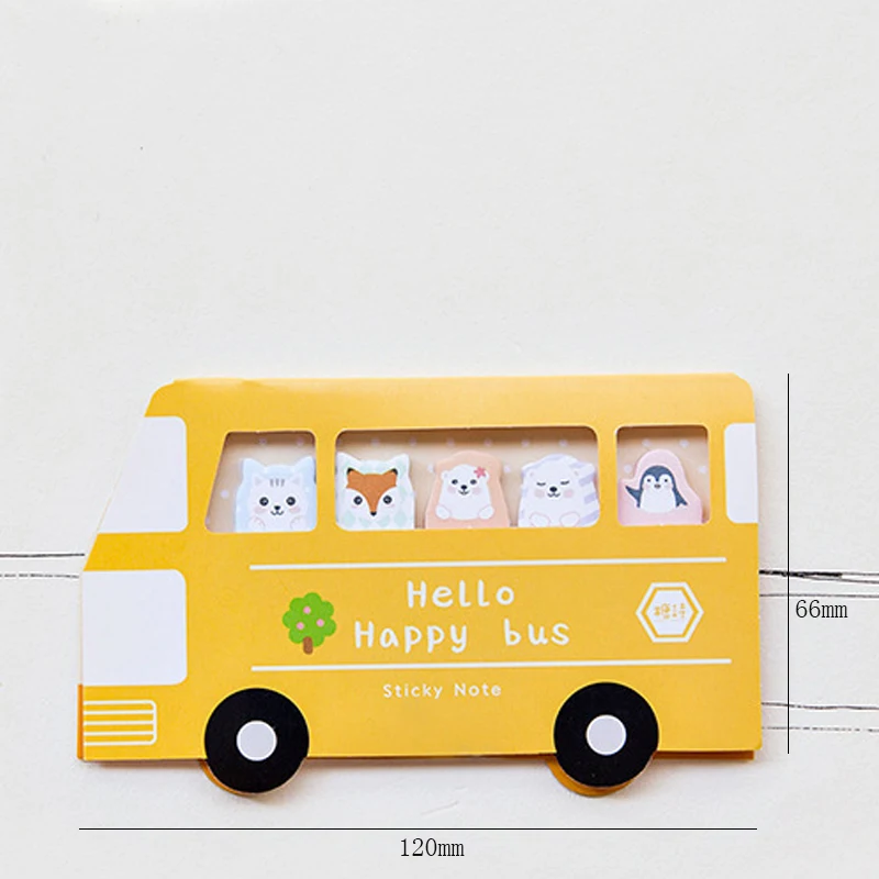 

36packs/lot Cartoon Forest Bus Animal N Times Memo Pad Sticky Notes Bookmark Stationery Label Stickers School Supplie Notepad