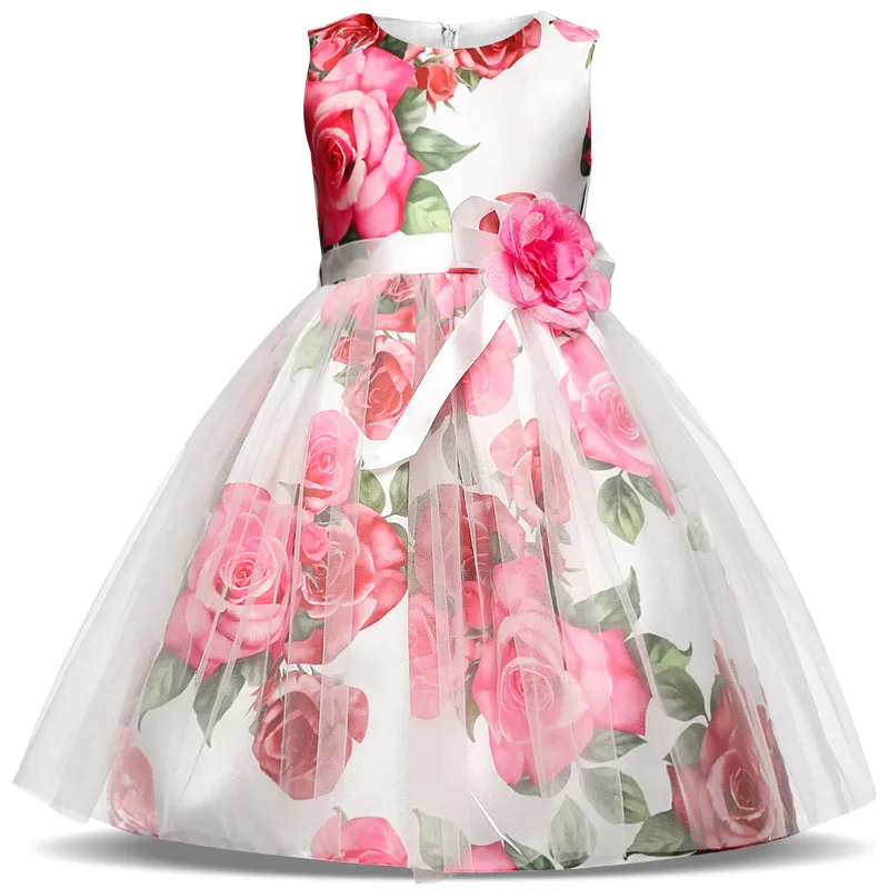 Fancy 4-10 Years Kids Dresses for Girls Flower Children Wedding Gown Elegant Princess Dress Girl Party Clothes Formal Wear | Детская