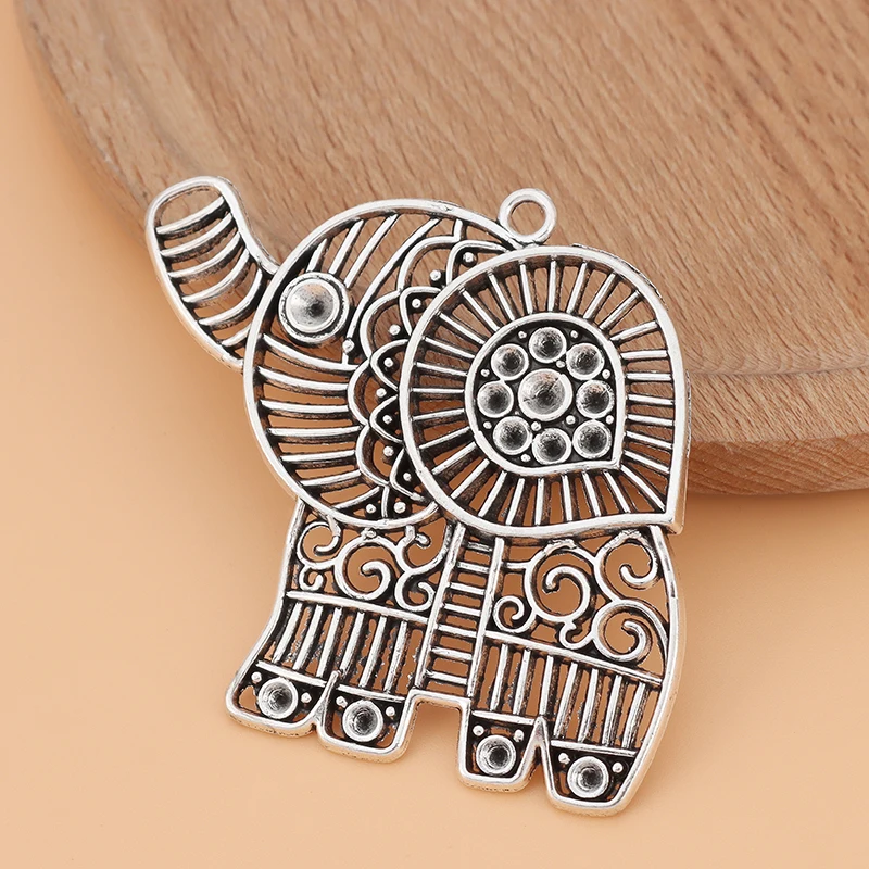 

5pcs/Lot Tibetan Silver Hollow Open Filigree Elephant Charms Pendants for DIY Necklace Jewelry Making Findings Accessories