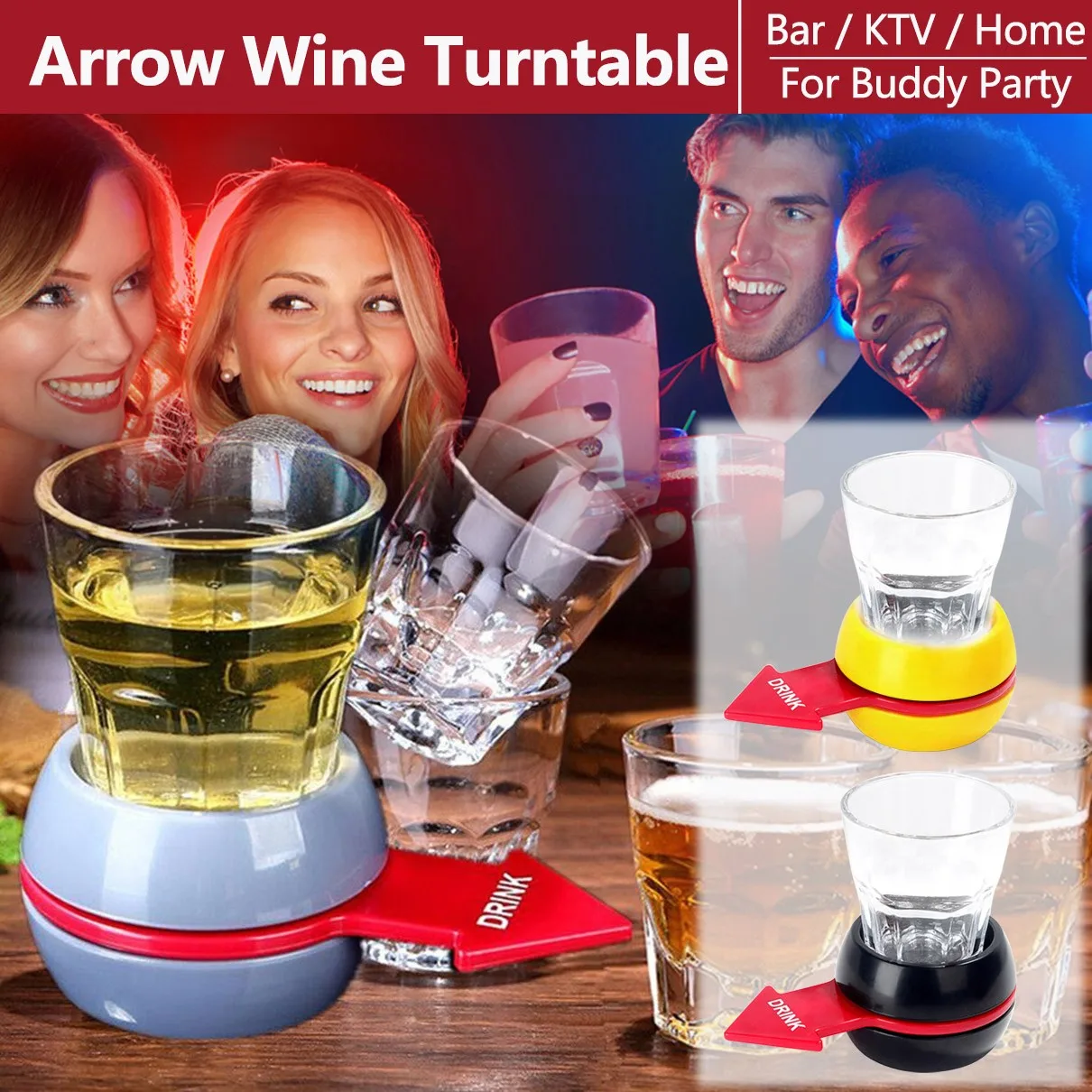 Стеклянный поворотный стол для питья игровой Спиннер бар KTV игры Реквизит