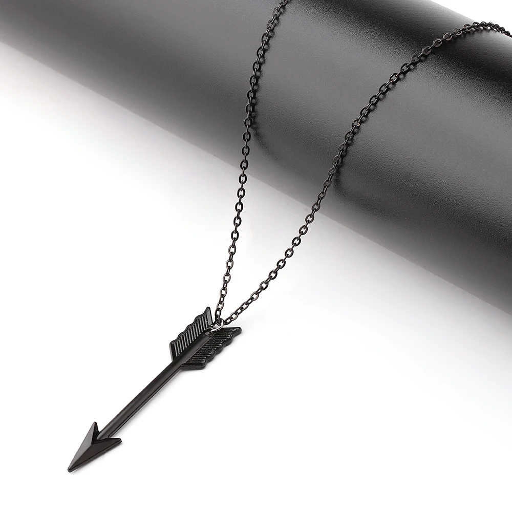 Панк кулон длинная стрела стрельба из лука ожерелья Винтаж Черная Подвески чокер
