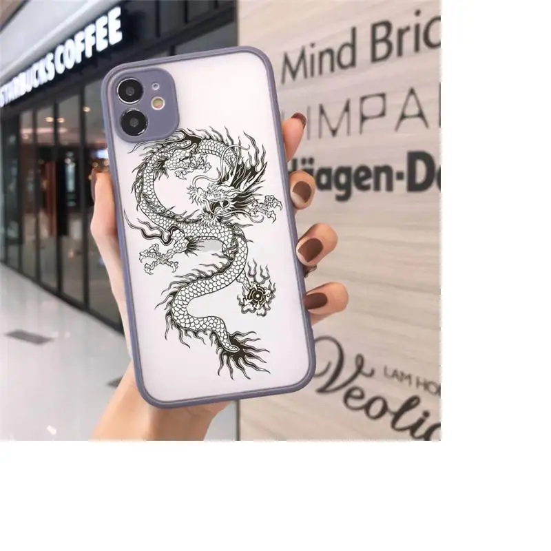 

Dragon Phone Cases matte transparent For gray iPhone 7 8 x xs xr 11 12 pro plus max mini Clear Funda