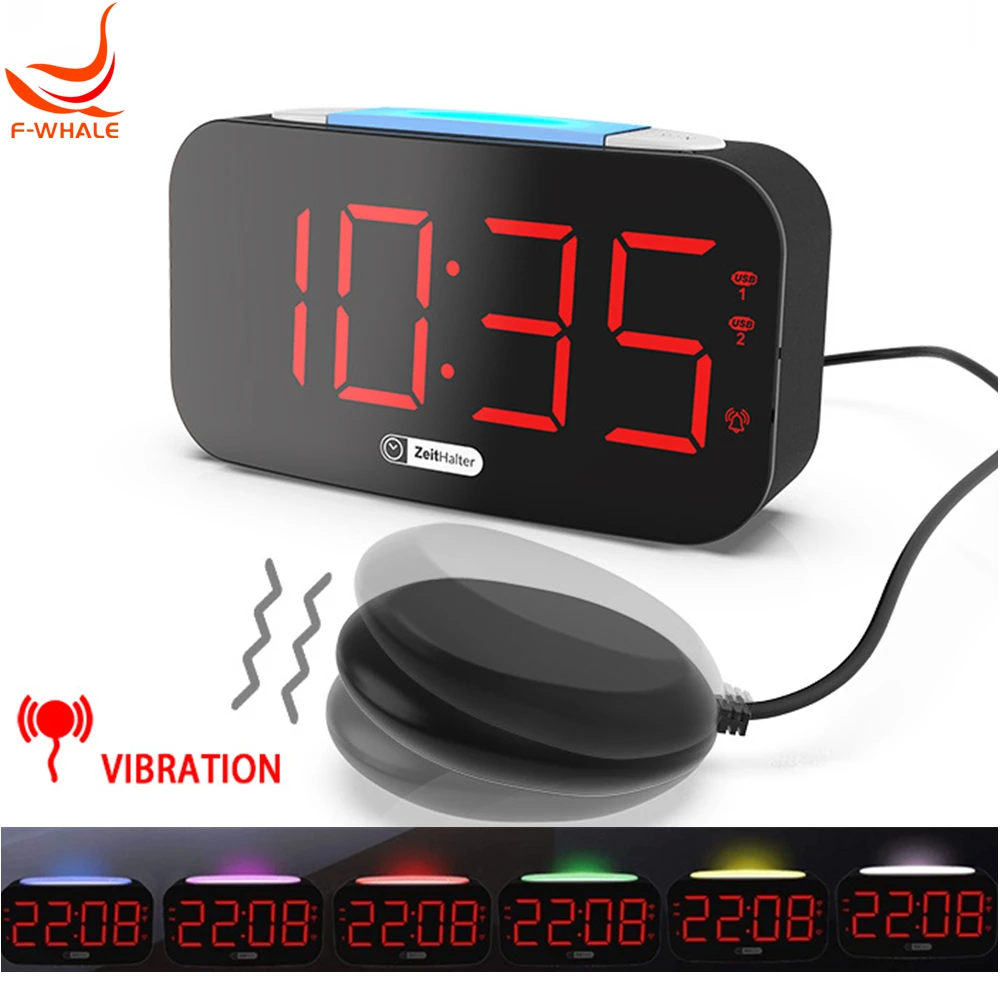 2021 Громкий будильник для тяжелых слиперы вибрирующий с шейным глухих и