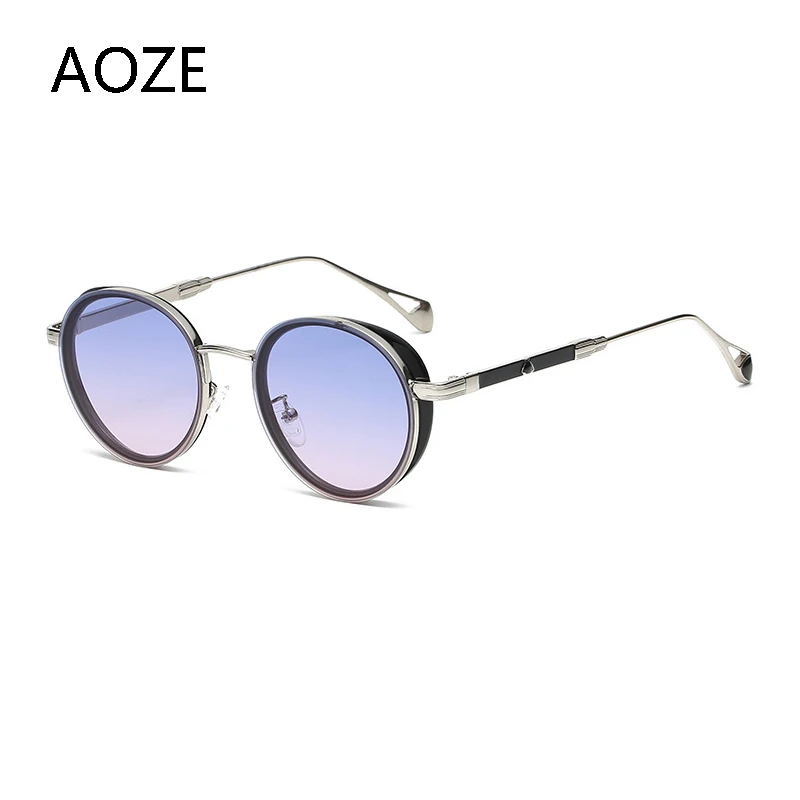 

2022 Fashion Cool Unique Round SteamPunk Style Gradient Sunglasses Vintage Classic Brand Design Sun Glasses Female Sexy Shades