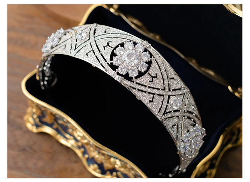 Ниушуйя тиара Меган Маркл принцесса брачная корона элегантная кубическая циркониевая головная убор для женщин свадебные аксессуары для волос.