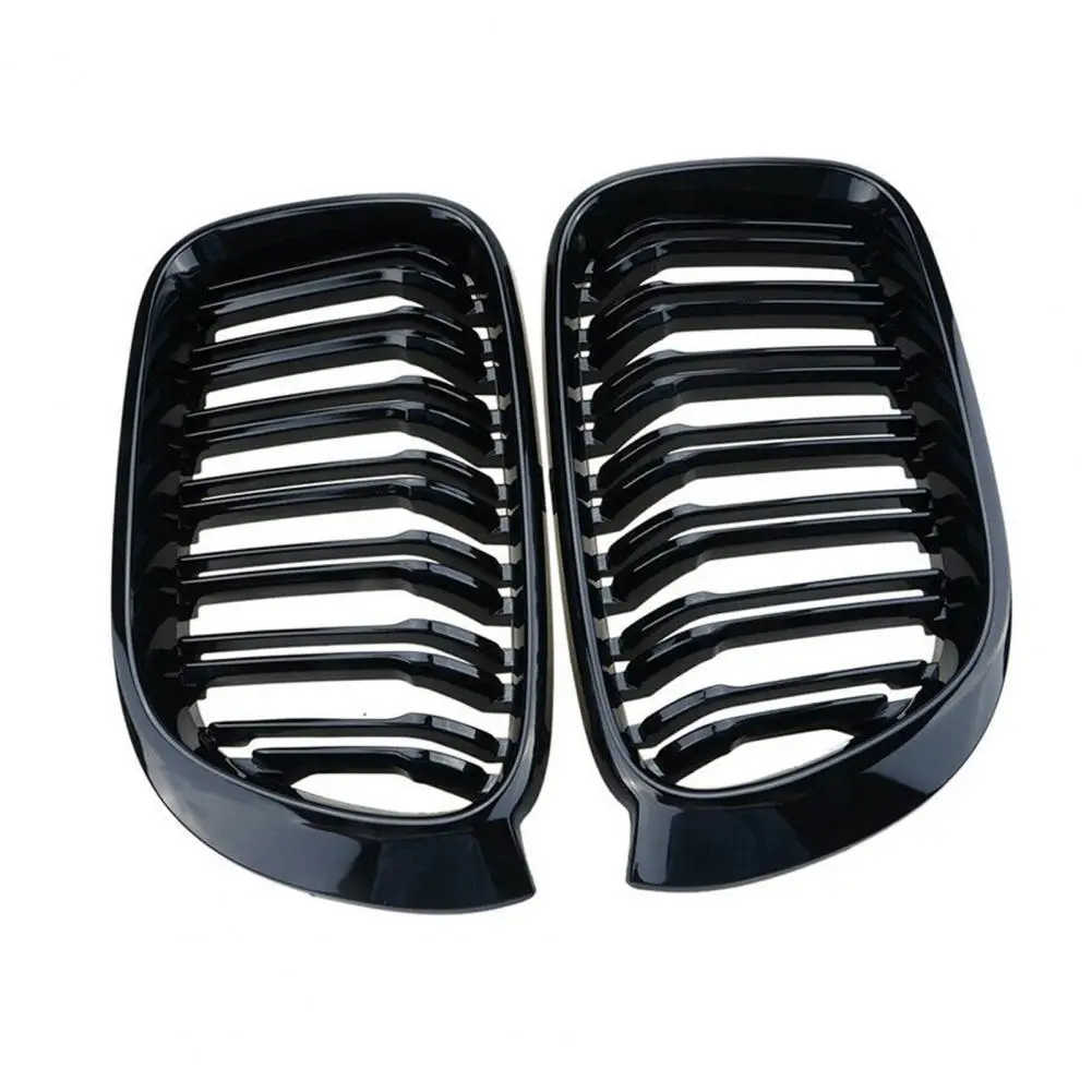 1Pair Glossy Black Front Kidney Grilles 51117338571 51117338572 51137367422 for BMW X3 X4 Series F25 F26 14-16
