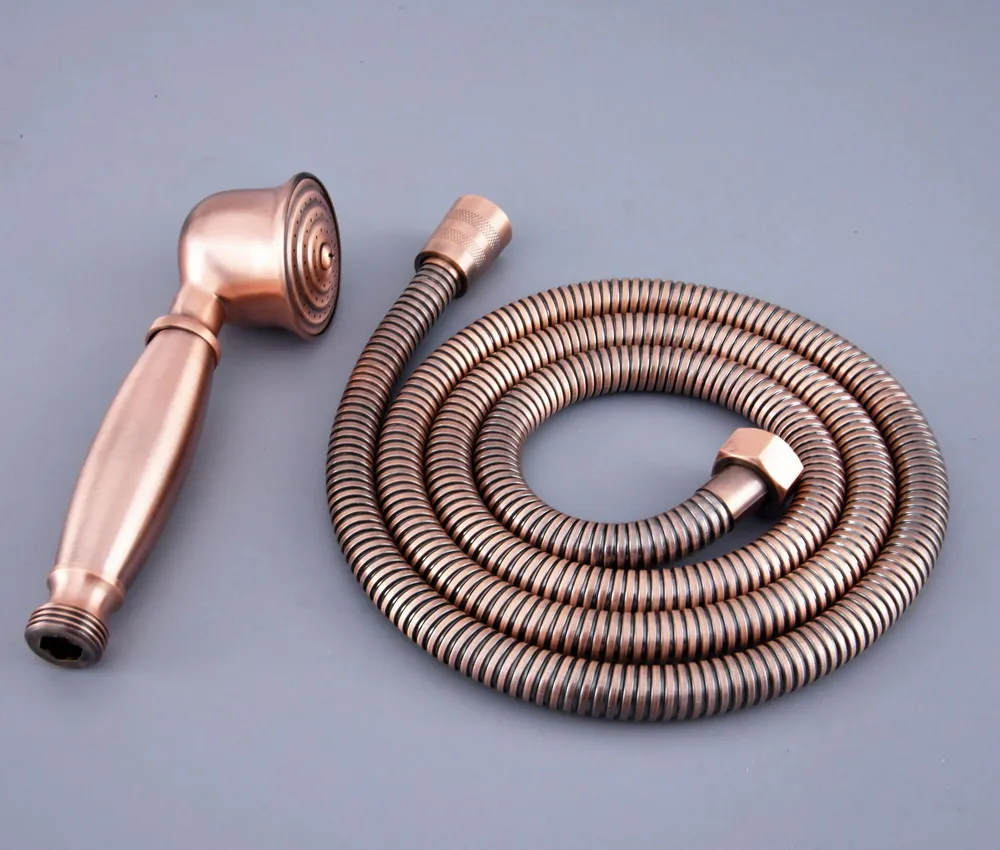

Antique Red Copper Brass Bathroom Telephone Shape Hand Spray Handheld Shower head 1.5m Hand Held Shower Head Hose mhh127