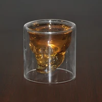 2021 4 sizess skull cup shot glass transparent cup crystal skull head glass cup for whiskey wine bar club beer wine glass