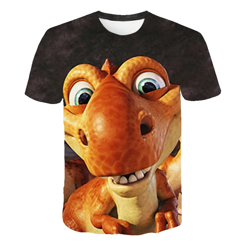 

Boys And Girls Cartoon Dinosaur T Shirt Printed Dino Tshirt Funny Harajuku Jurassic Offline Park The Child Polyester T-shirts