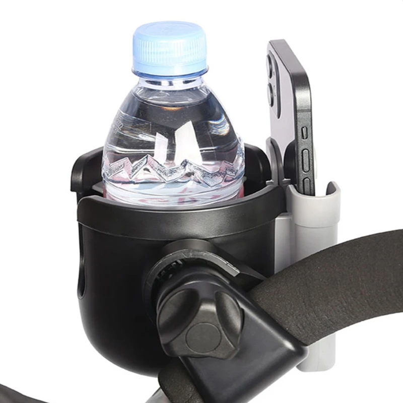 

New Baby Stroller Cup Holder With Mobile Phone Case 2-in-1 Universal ABS Plastic Stroller Baby Bottle Water Cup Holder