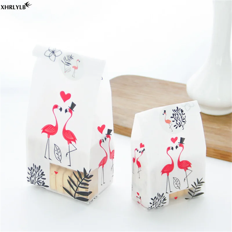 XHRLYLB 20 шт. Фламинго печенье упаковка для закусок свадебные украшения конфеты