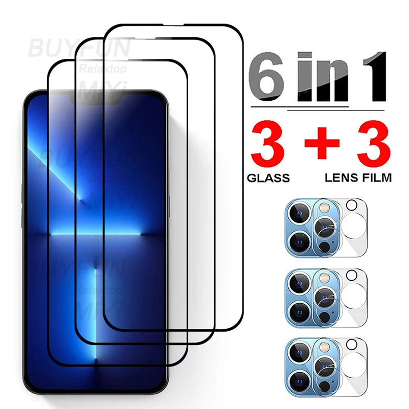 

Tempered Glass For iphone 13 Pro Max iphone 13 mini Screen Protector 3D Camera Lens Glass Full Cover Film For iphone 13 12 Glass