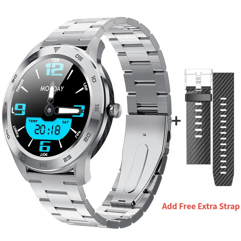 DT98 Smart Watch IP68 Waterproof 1.3 Full Round HD Screen ECG Detection Multi Dials Bluetooth Call Smartwatch Fitness Tracker - Цвет: silver Silver Steel