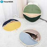 yourkith cat bed winter pet cat litter keep warm and sleep dual purpose color matching plus cotton soft pet bed litter