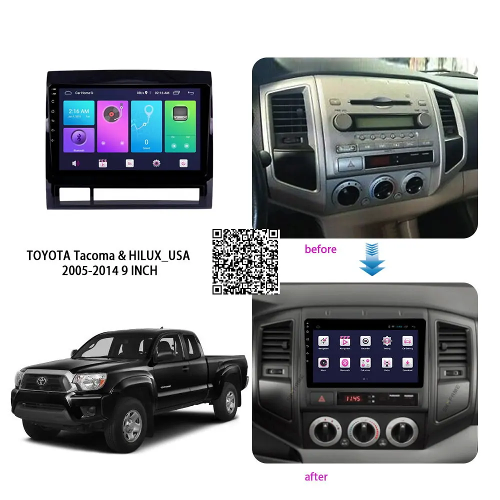 Для TOYOTA Tacoma/HILUX USA 2005-2014 автомобильные аксессуары Android мультимедийный плеер радио 9
