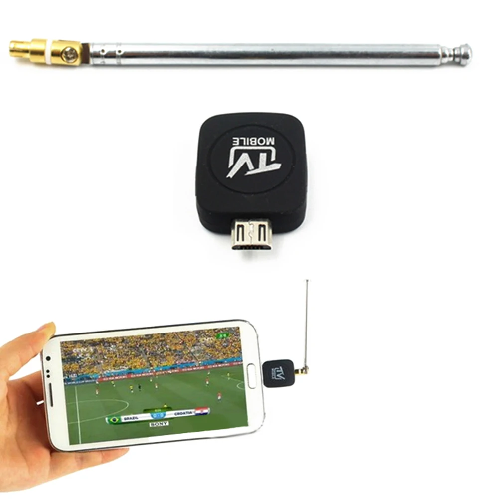 Цифровой ТВ-приемник DVB-T2 DVB-T HD ТВ-тюнер с антенной Micro USB для Android мобильный телефон