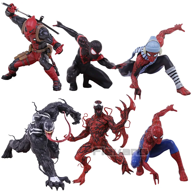 ARTFX+ Статуя Venom Carnage Дэдпул Человек-паук Miles Morales 1/10 масштаб предварительно окрашенная фигурка Коллекционная модель игрушки