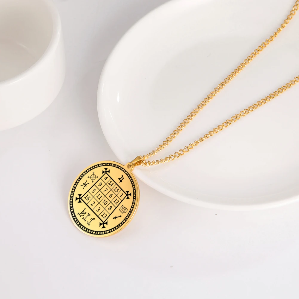 Цифровой деловой талисман для привлечения денег мужское круглое ожерелье из