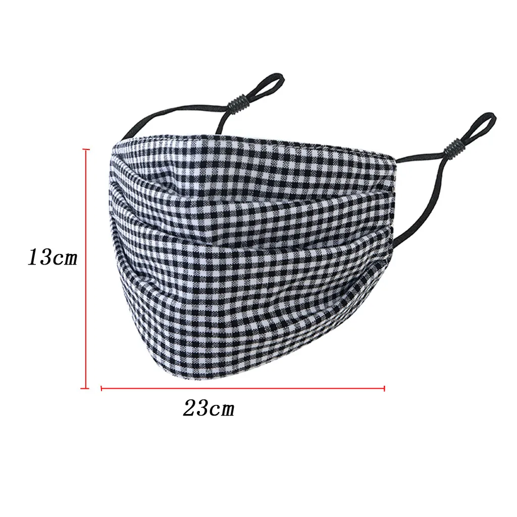 

24H Ship PM2.5 Breathable Plaid Face Mask Printed Masks Fabric Protective PM 2.5 Dust Mouth Cover Washable Reusable Mouth Mask