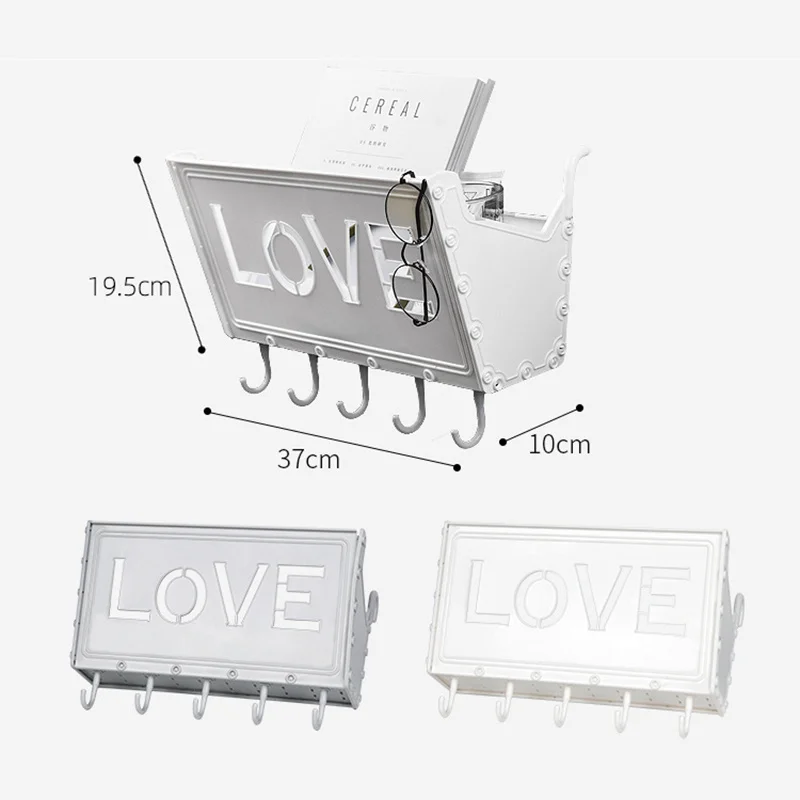 

Hanging Storage Basket with Hooks Multifunctional Headphone Cable Books Magazines Storage Bathroom Kitchen Organizer