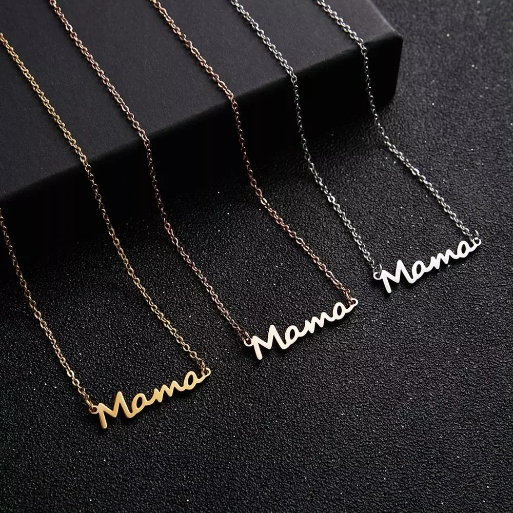 Rinhoo I Love Mama буквы из нержавеющей стали ожерелье для мамы и ребенка ключицы цепь