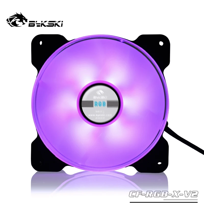 Bykski RGB вентилятор цветной Halo 12 см светящийся тихий материнская плата AURA SYNC 12В