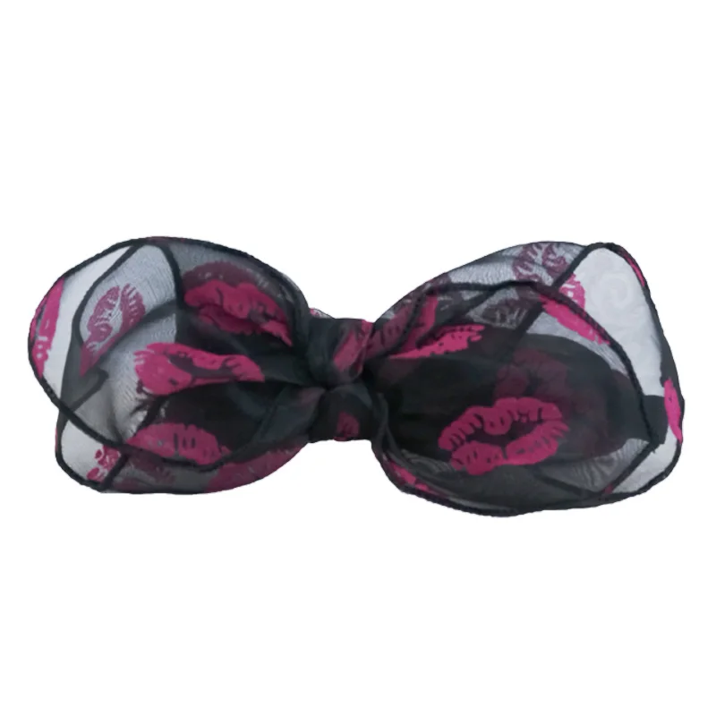 Розовый цвет сексуальный ободок для губ Женская повязка на голову с узлом и