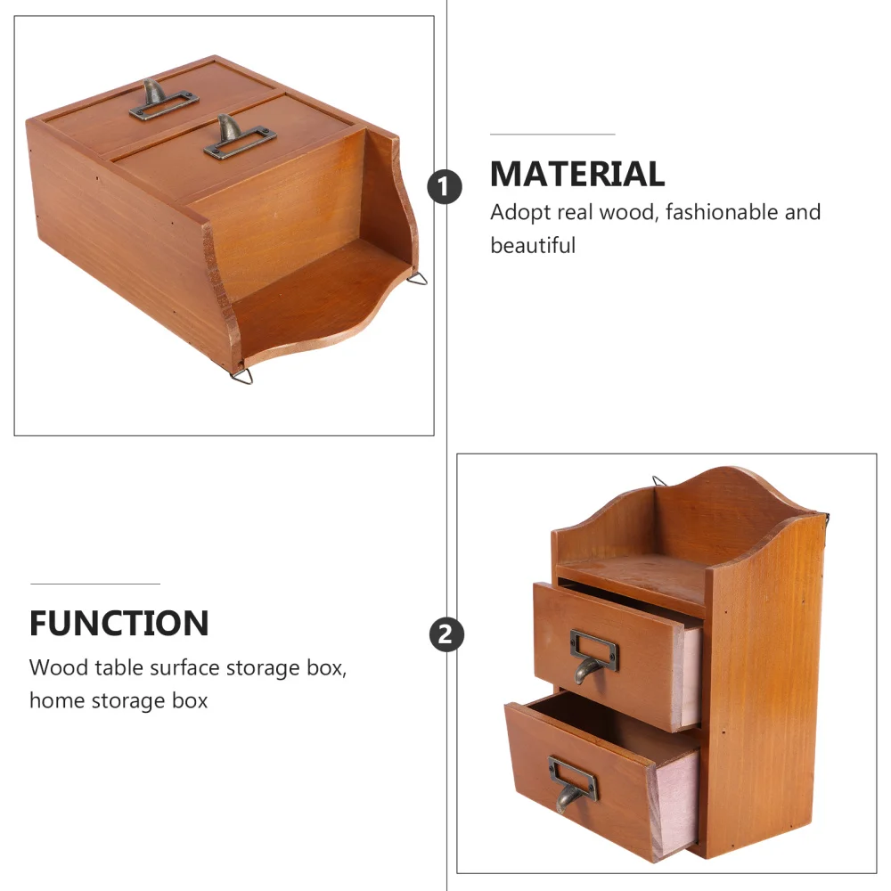 

1pc Large Capacity Storage Box Wooden Storage Container for Home ((Wood)